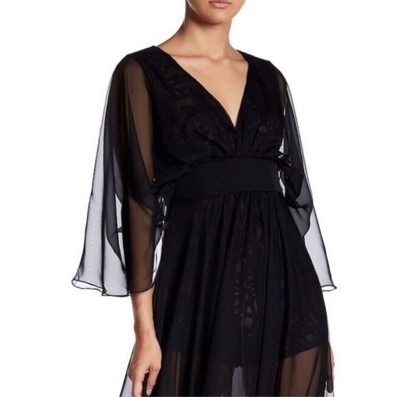 Lotus Threads Chiffon Maxi Overlay Lace Romper - Picture 3 of 8
